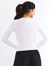 Thumbnail 3 of Halo Long Sleeve Baby Tee - White, 3 of 6