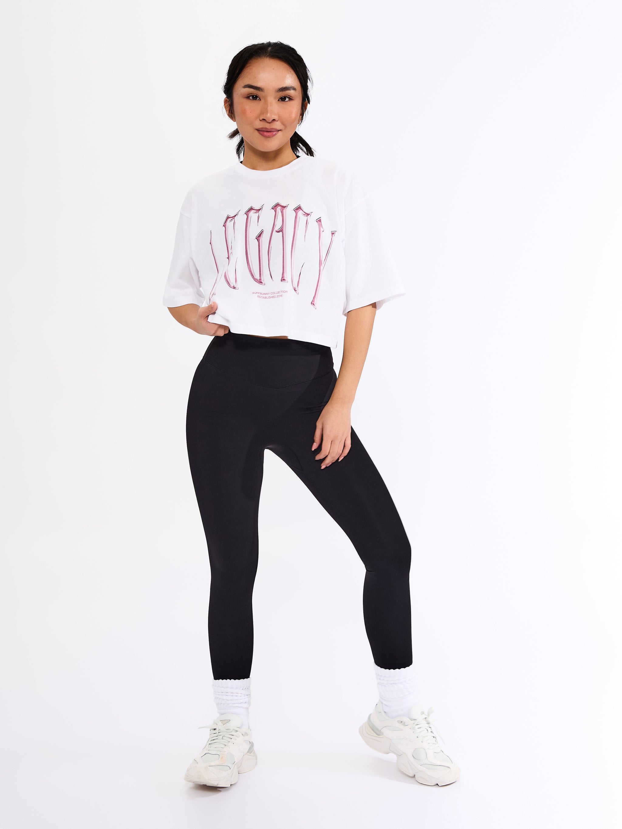 Throw Back Crop Tee - White