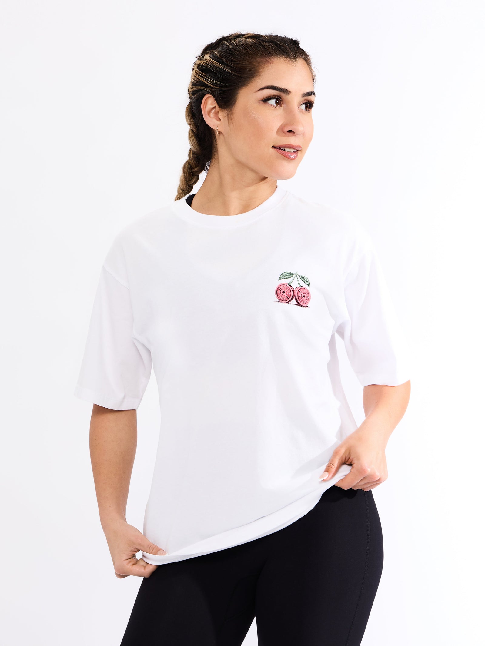 Cherry Weight Short Sleeve Tee - White