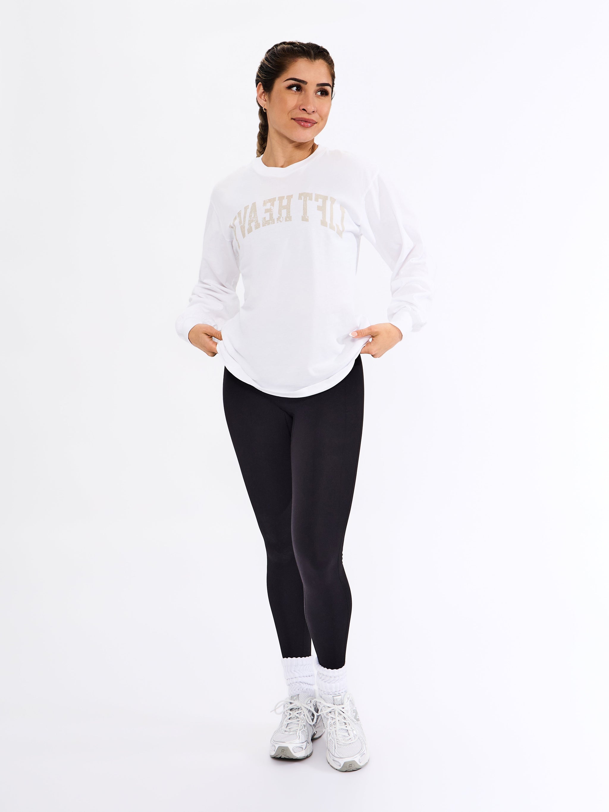 Selfie Long Sleeve Graphic Tee - White