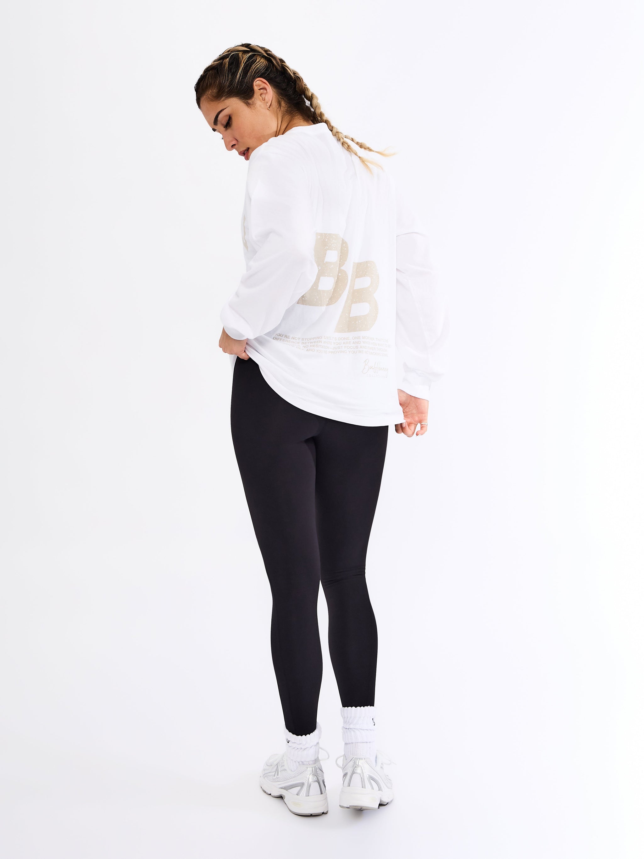 Selfie Long Sleeve Graphic Tee - White