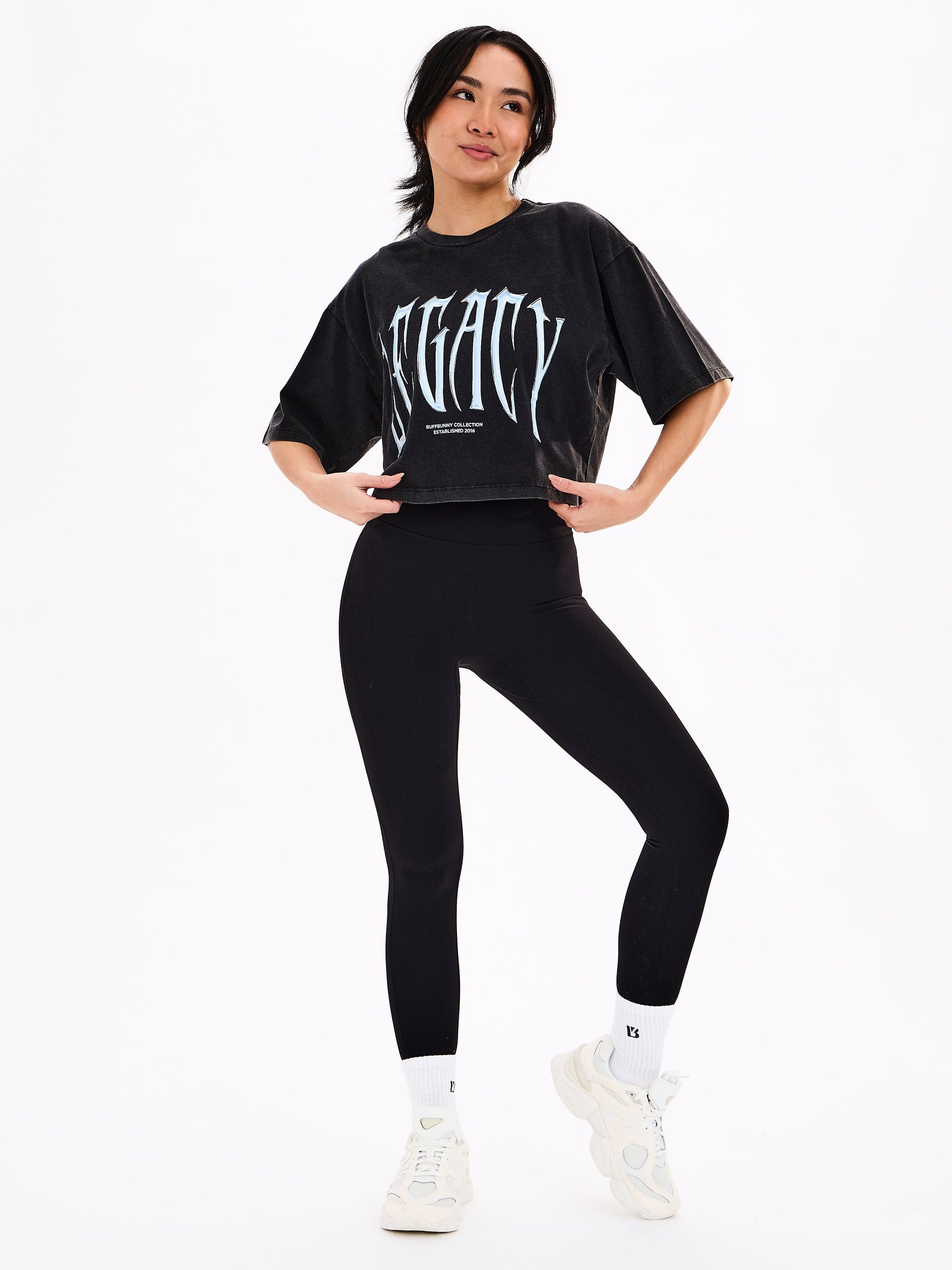 Throw Back Crop Tee - Vintage Black