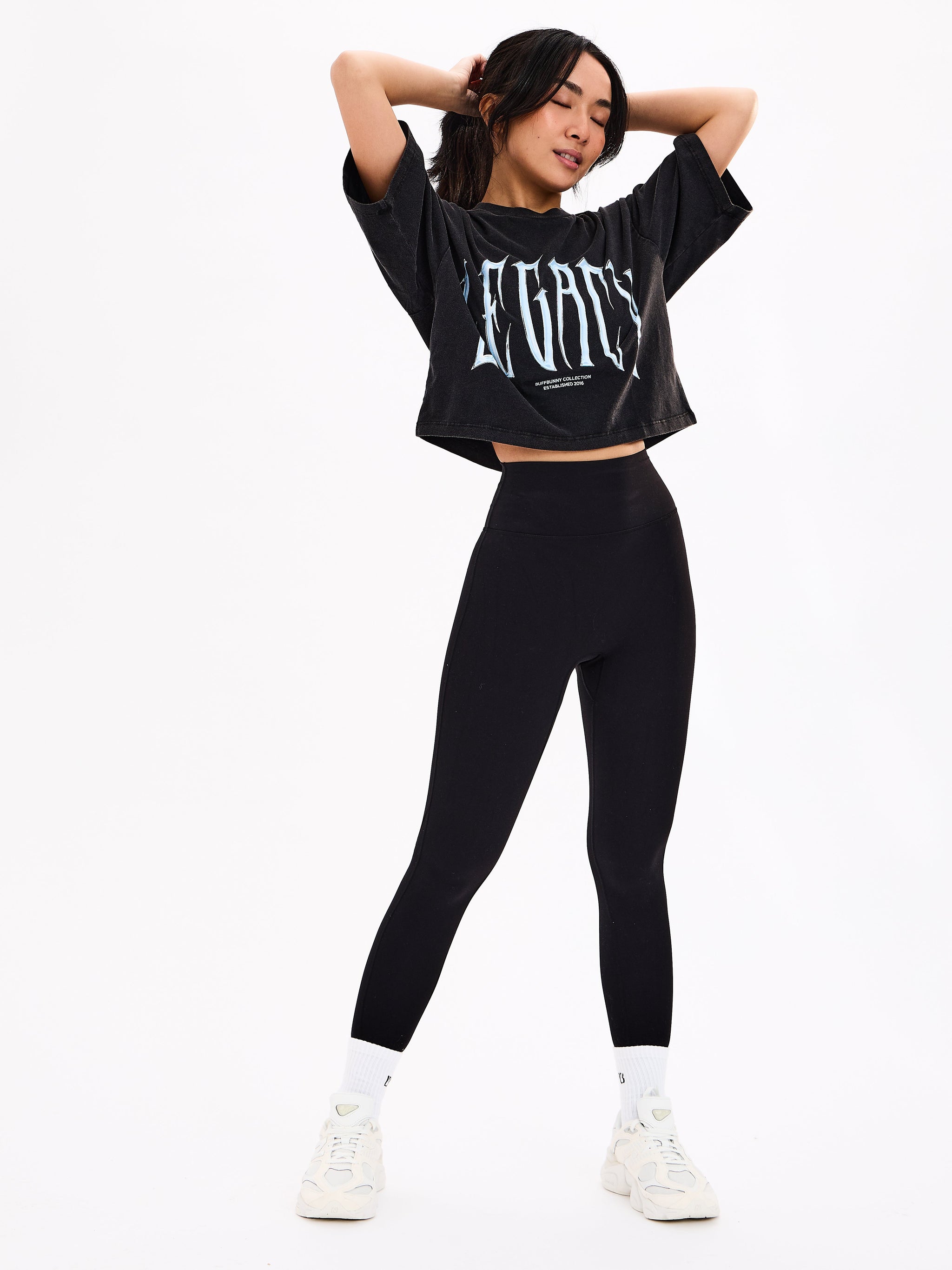 Throw Back Crop Tee - Vintage Black