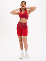 Thumbnail 5 of Halter Seamless Sports Bra - Red Ombre, 5 of 5