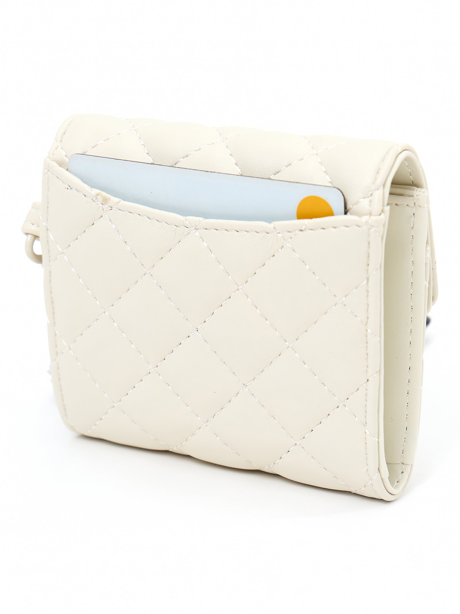 Urban Forest Grace Quilted Leather Wallet For Women - Beige, Compact With Zip & Card Slots