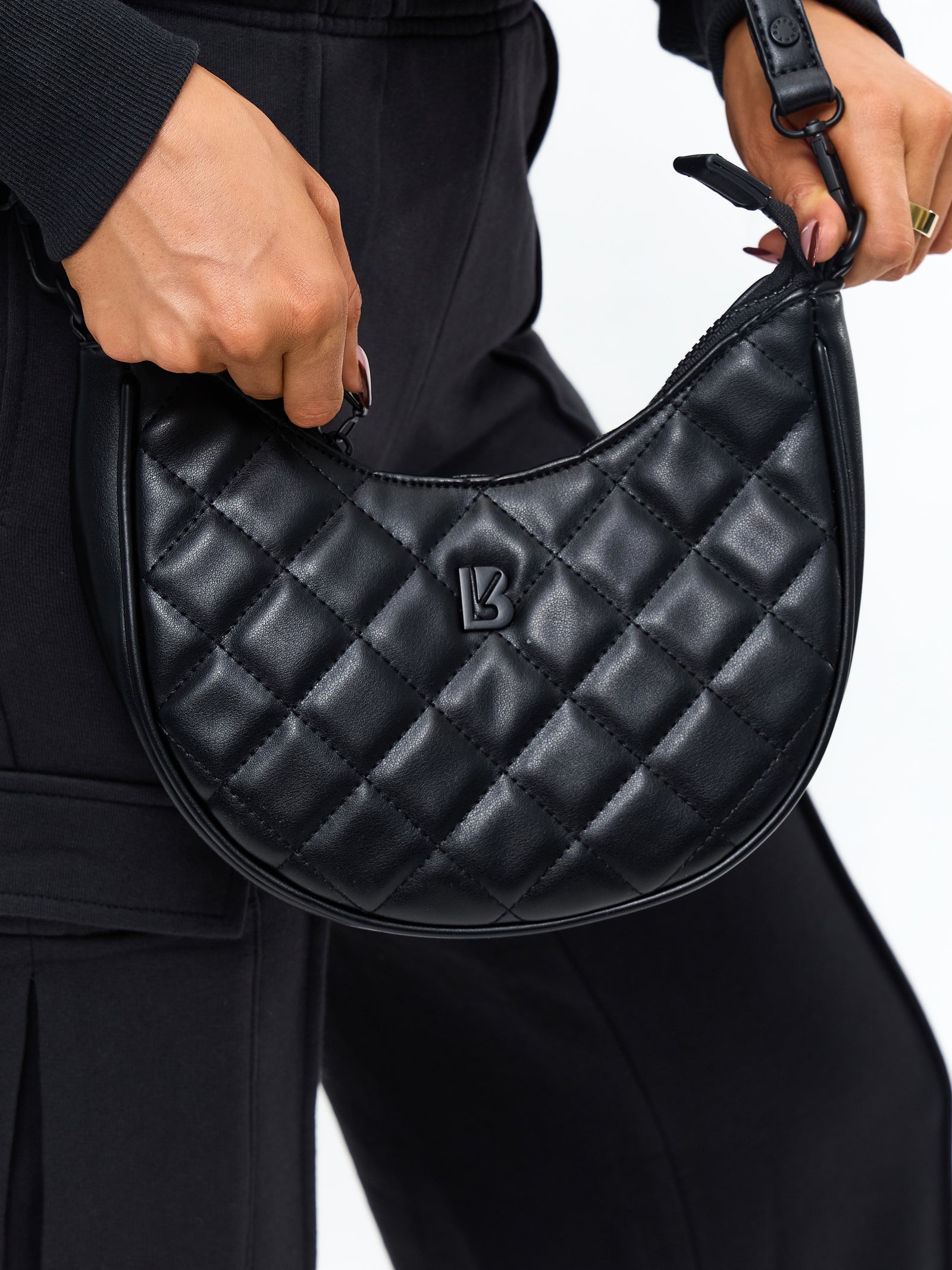 Quilted Crossbody Purse Onyx Black