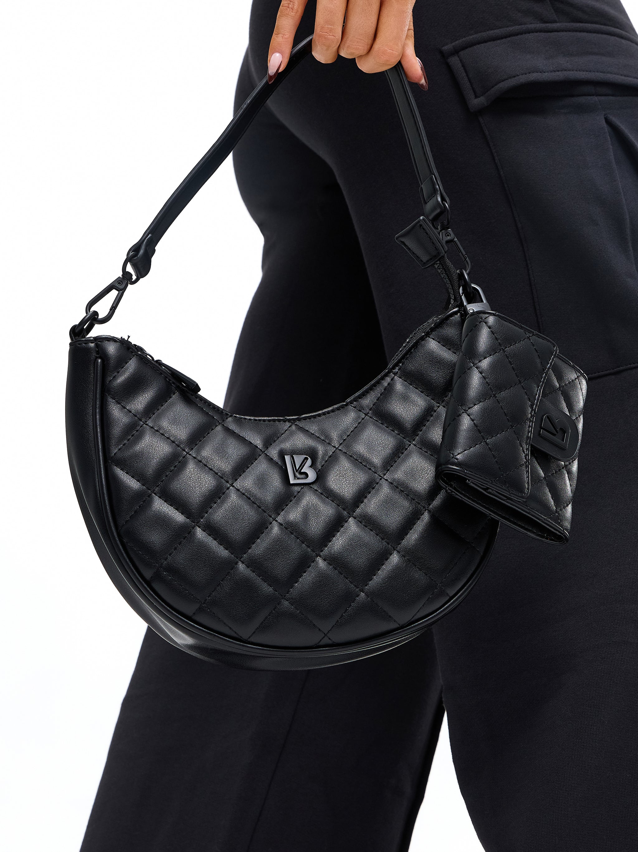 Quilted Crossbody Purse - Onyx Black