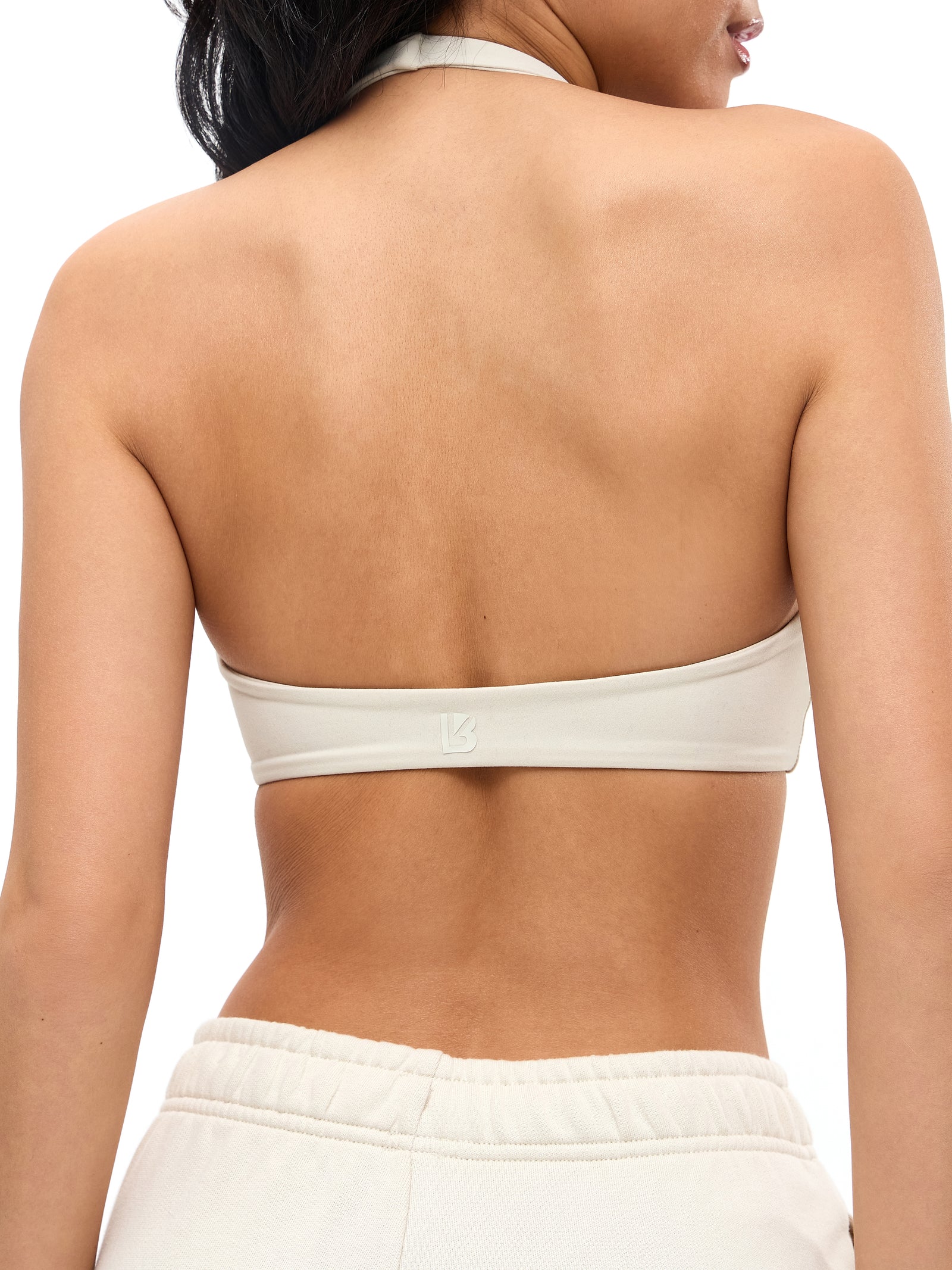 Twisted Halter Sports Bra - Bone XXXL Twisted Halter Sports Bra - Bone XXXL
