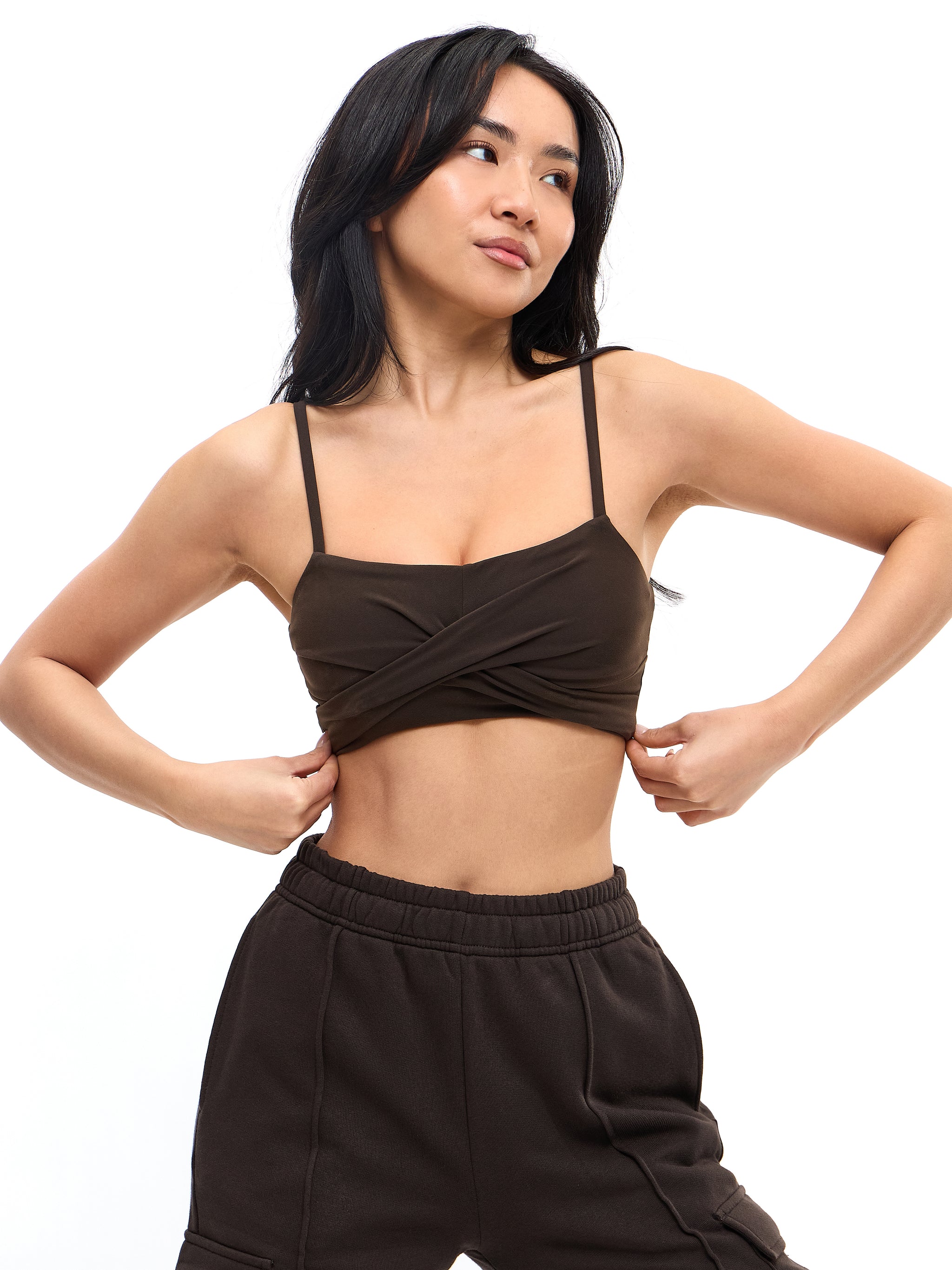 Ivy Wrap Sports Bra - Cold Brew