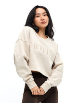 Thumbnail 1 of Moves Fleece Crop Pullover - Bone, 1 of 5