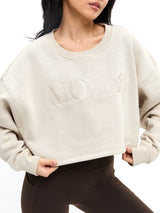 Thumbnail 5 of Moves Fleece Crop Pullover - Bone, 5 of 5