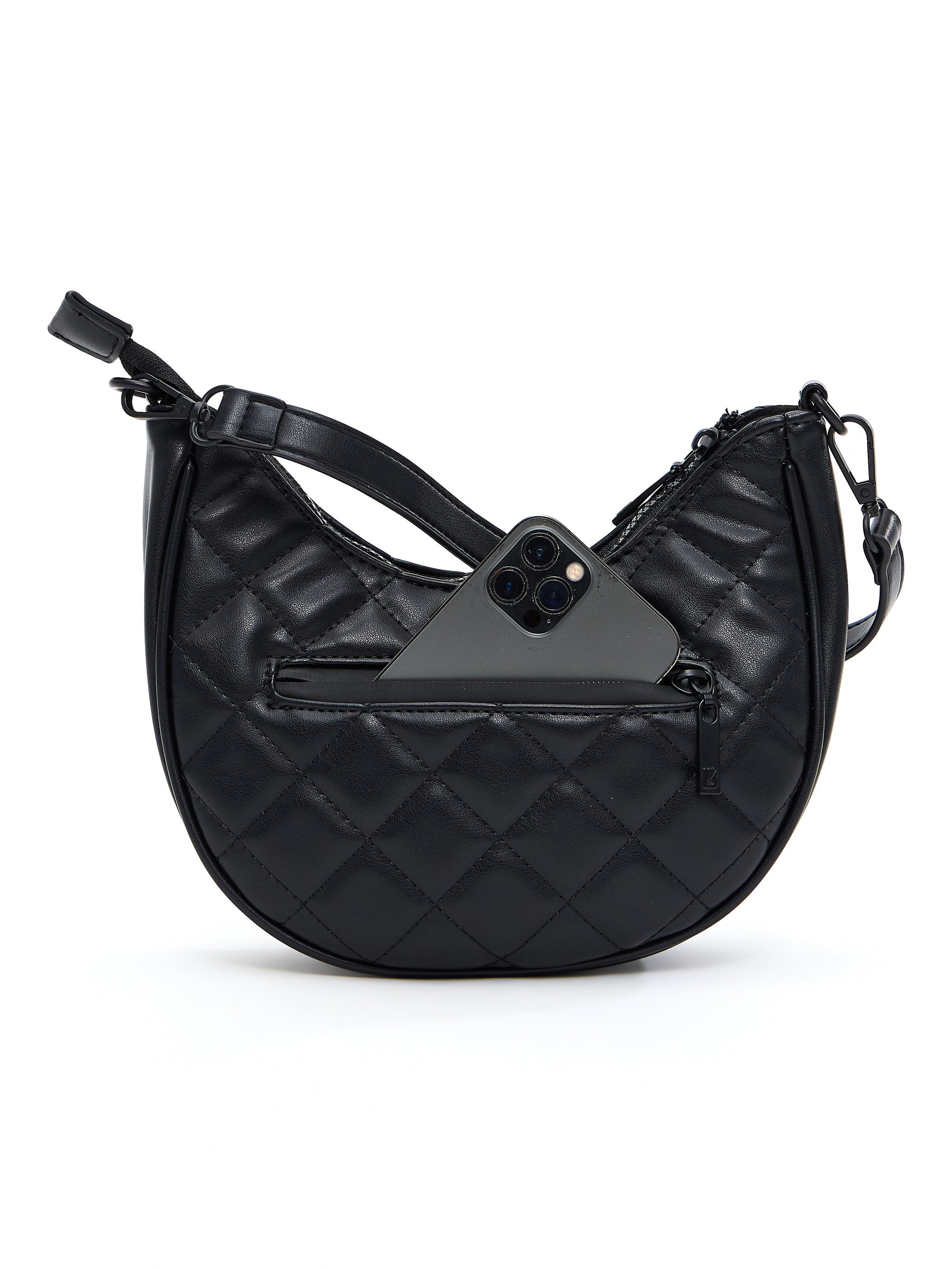Quilted Crossbody Purse - Onyx Black