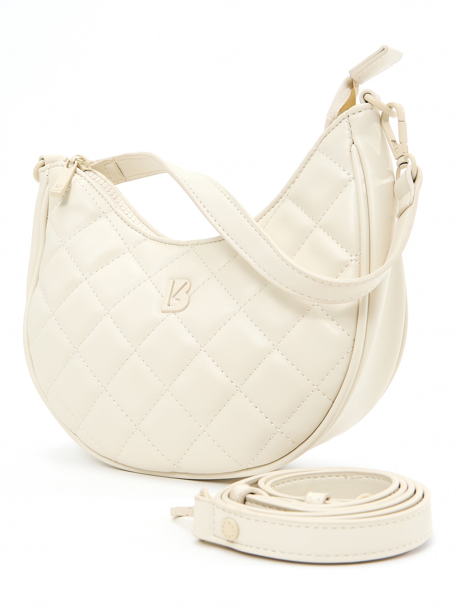Quilted Crossbody Purse - Bone