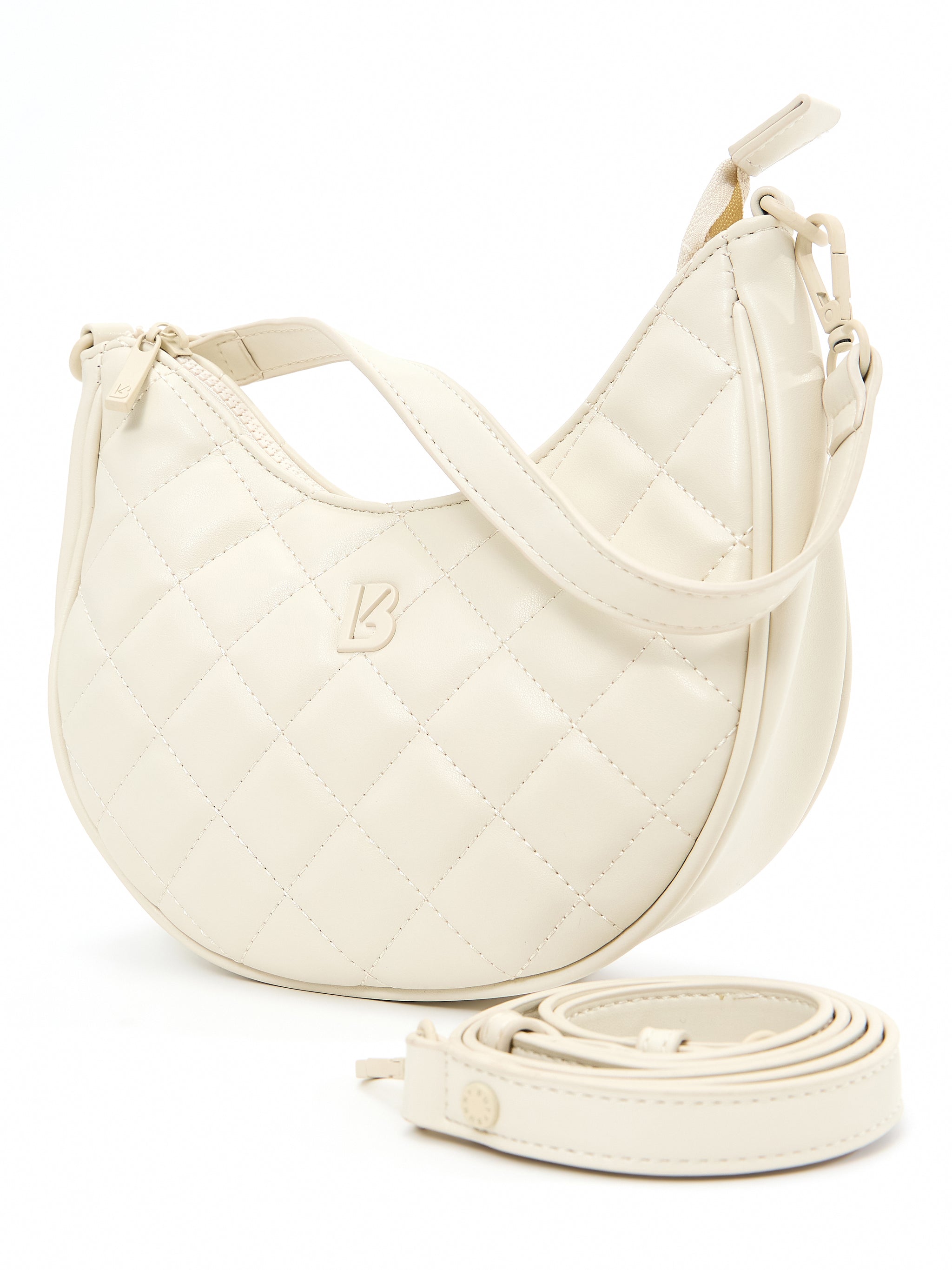 Quilted Crossbody Purse - Bone