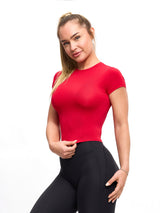 Thumbnail 1 of Halo Baby Tee - Lipstick Red, 1 of 4