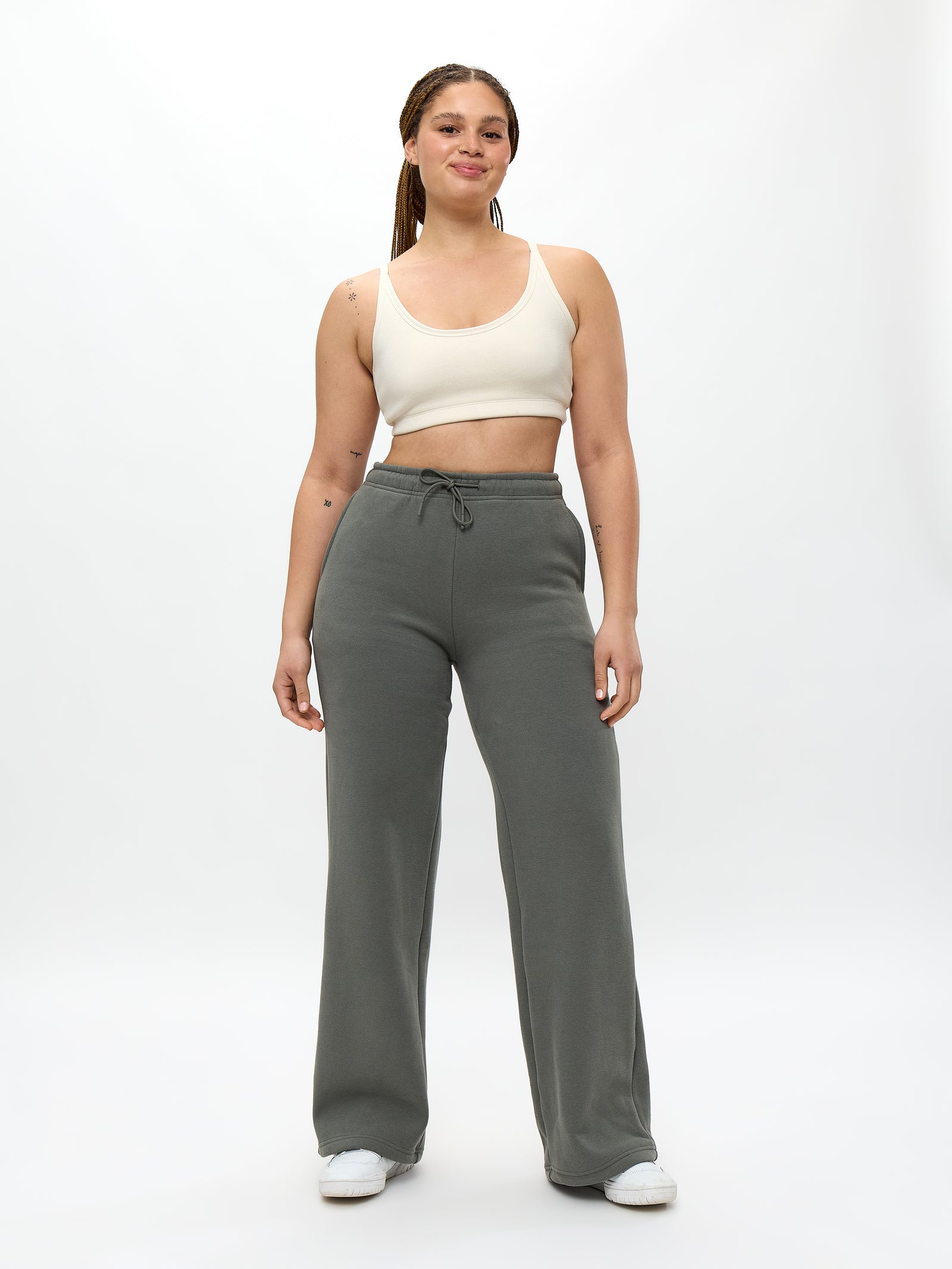 Plush Fleece Straight Leg Sweat Pant - Frosted Sage