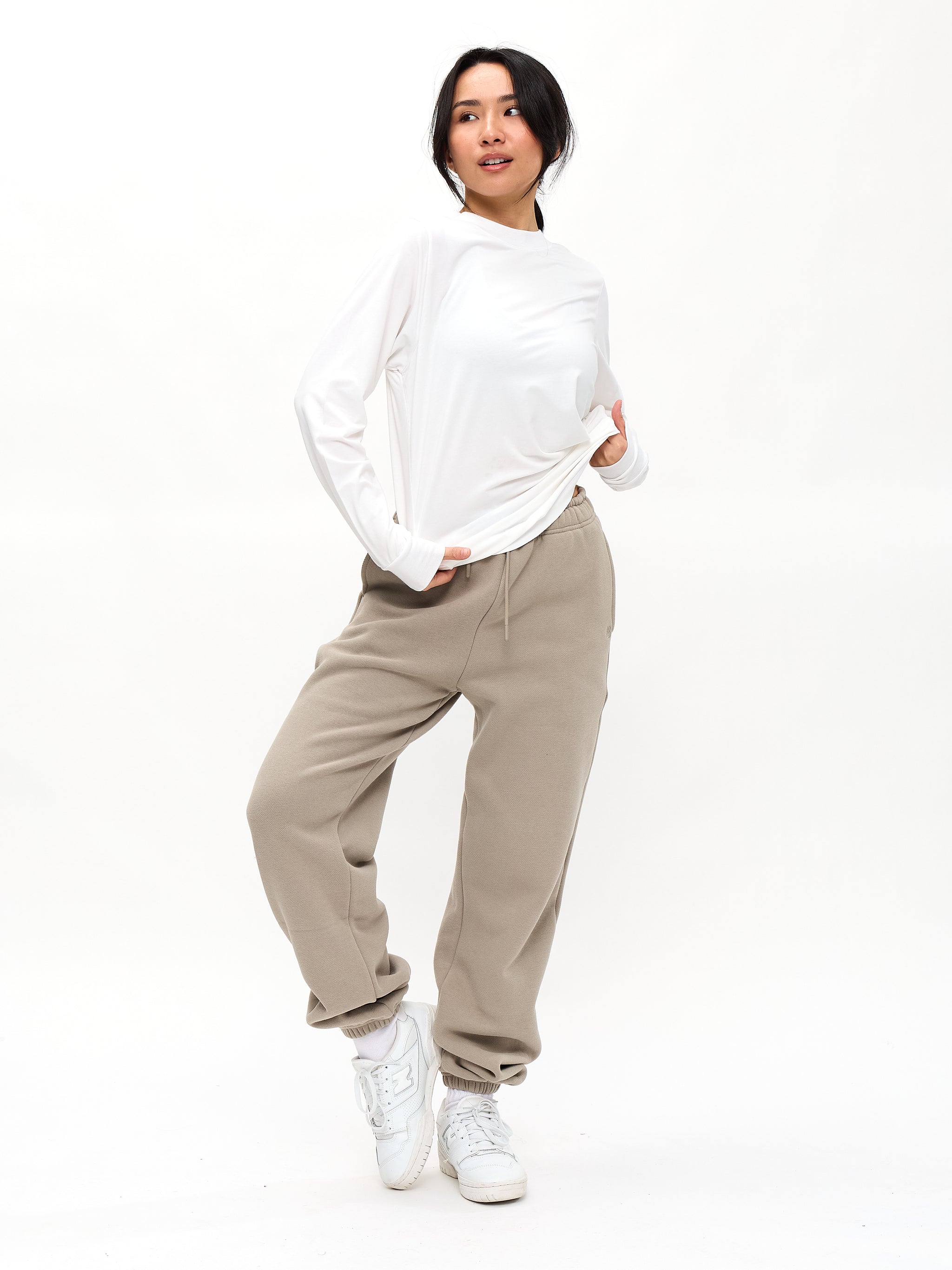 Drape Long Sleeve Tee - White