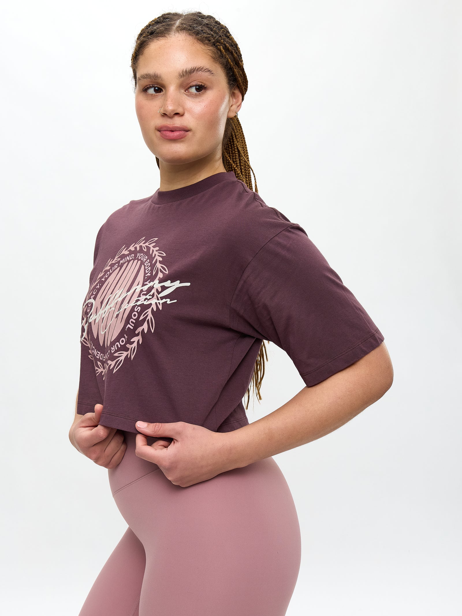 Build Crop Tee - Smoked Cherry