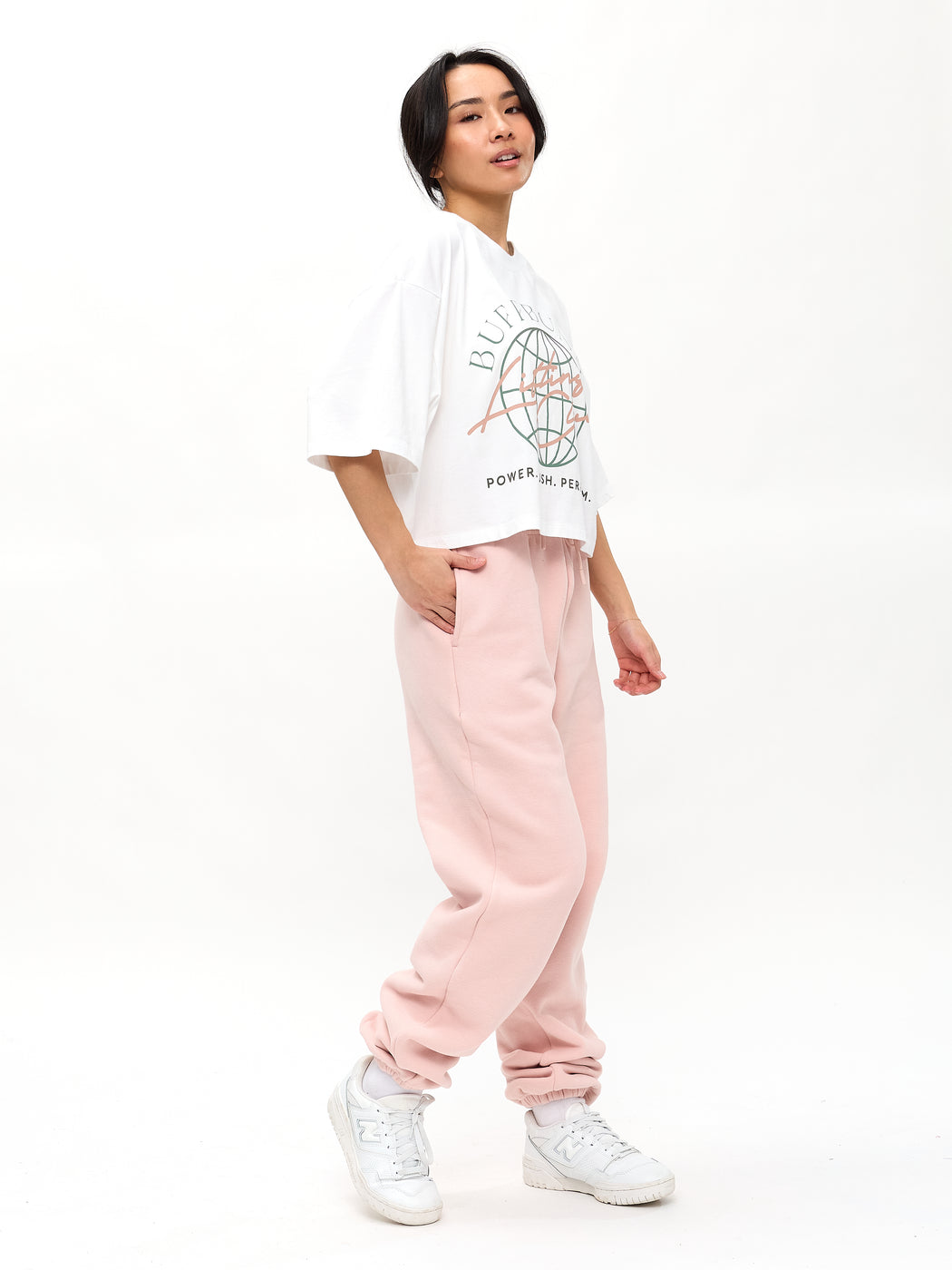 Lifting Club Crop Tee - White