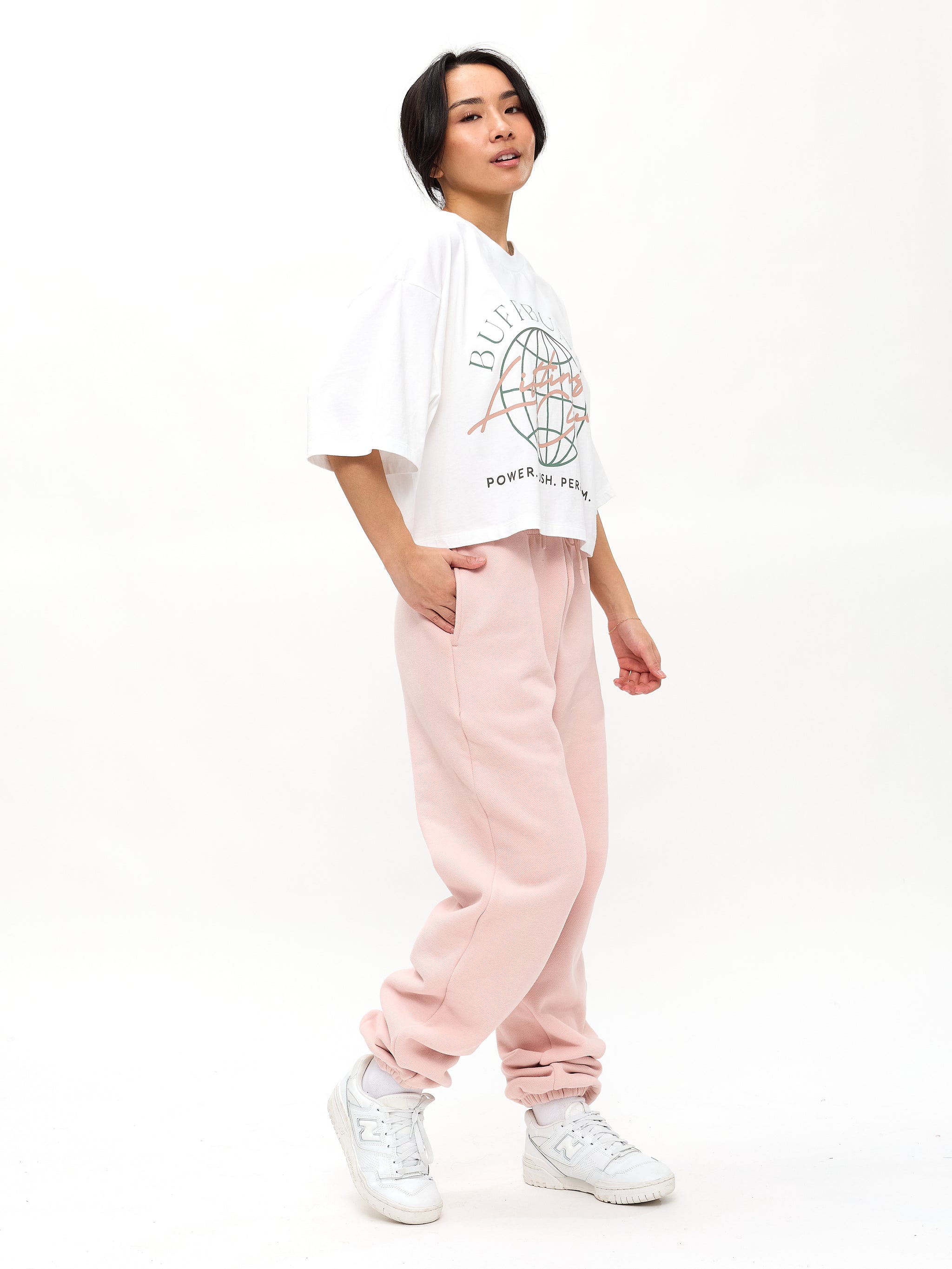 Lifting Club Crop Tee - White