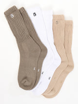 Thumbnail 1 of 3 Pack Scrunch Socks - Multi Oat Milk, 1 of 7