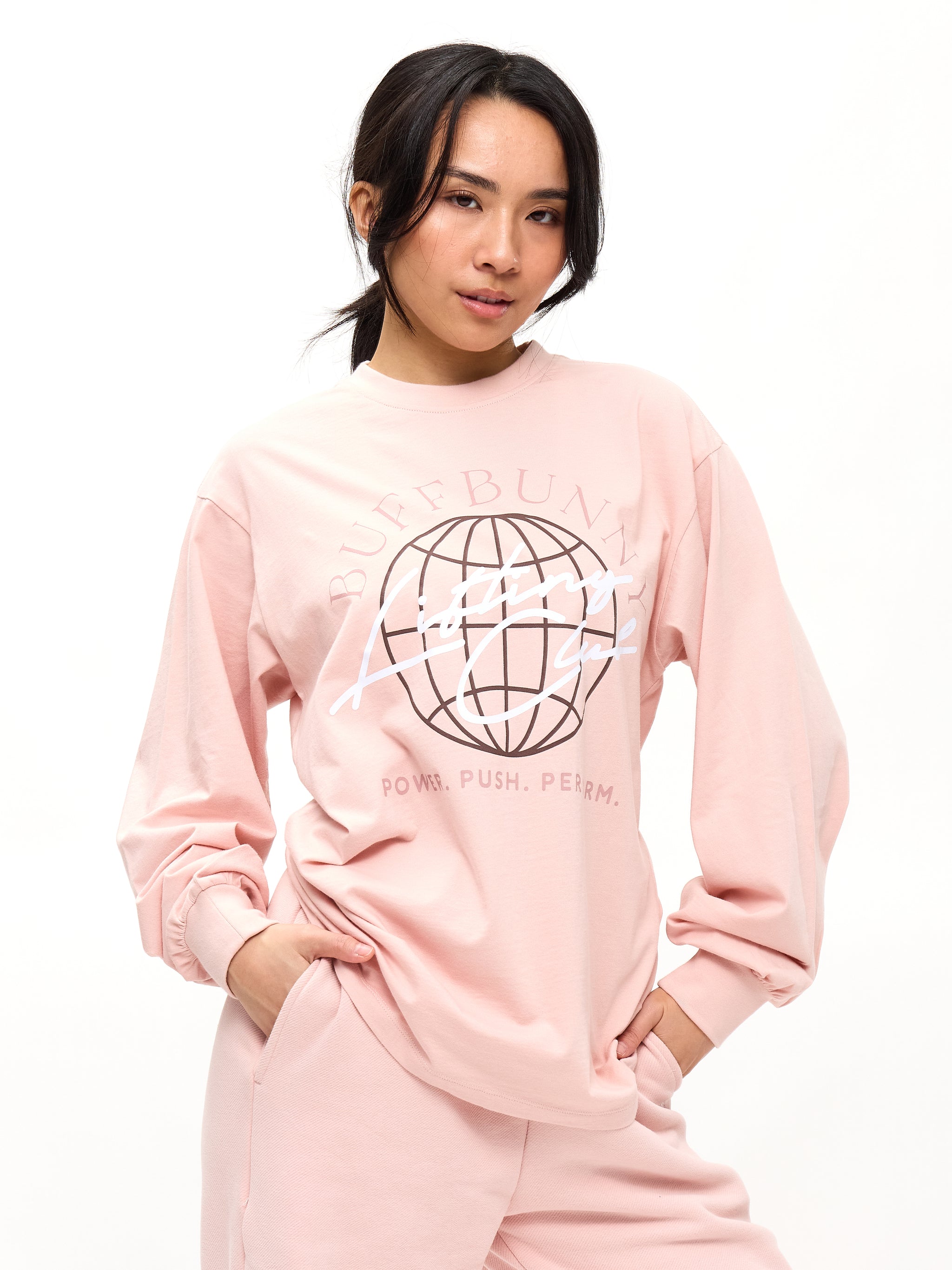 Lifting Club Long Sleeve Tee - Strawberry Milk