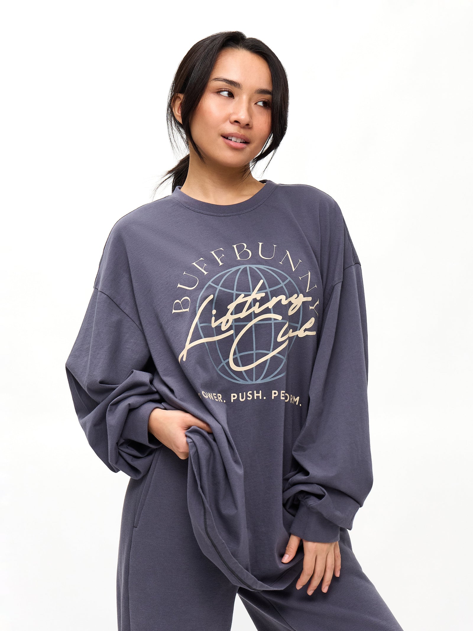 Lifting Club Long Sleeve Tee - Blue Steel