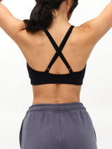 Thumbnail 3 of Plush Fleece Bralette - Onyx Black, 3 of 5