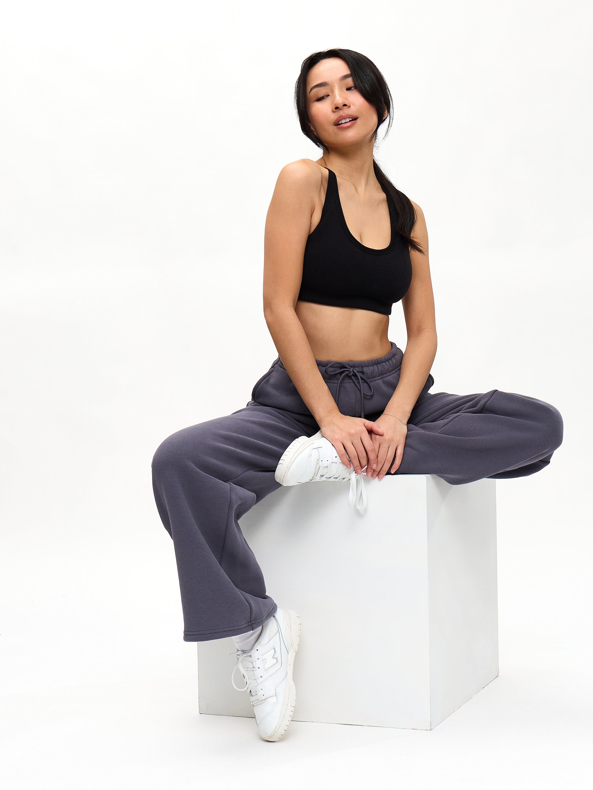 Plush Fleece Bralette - Onyx Black