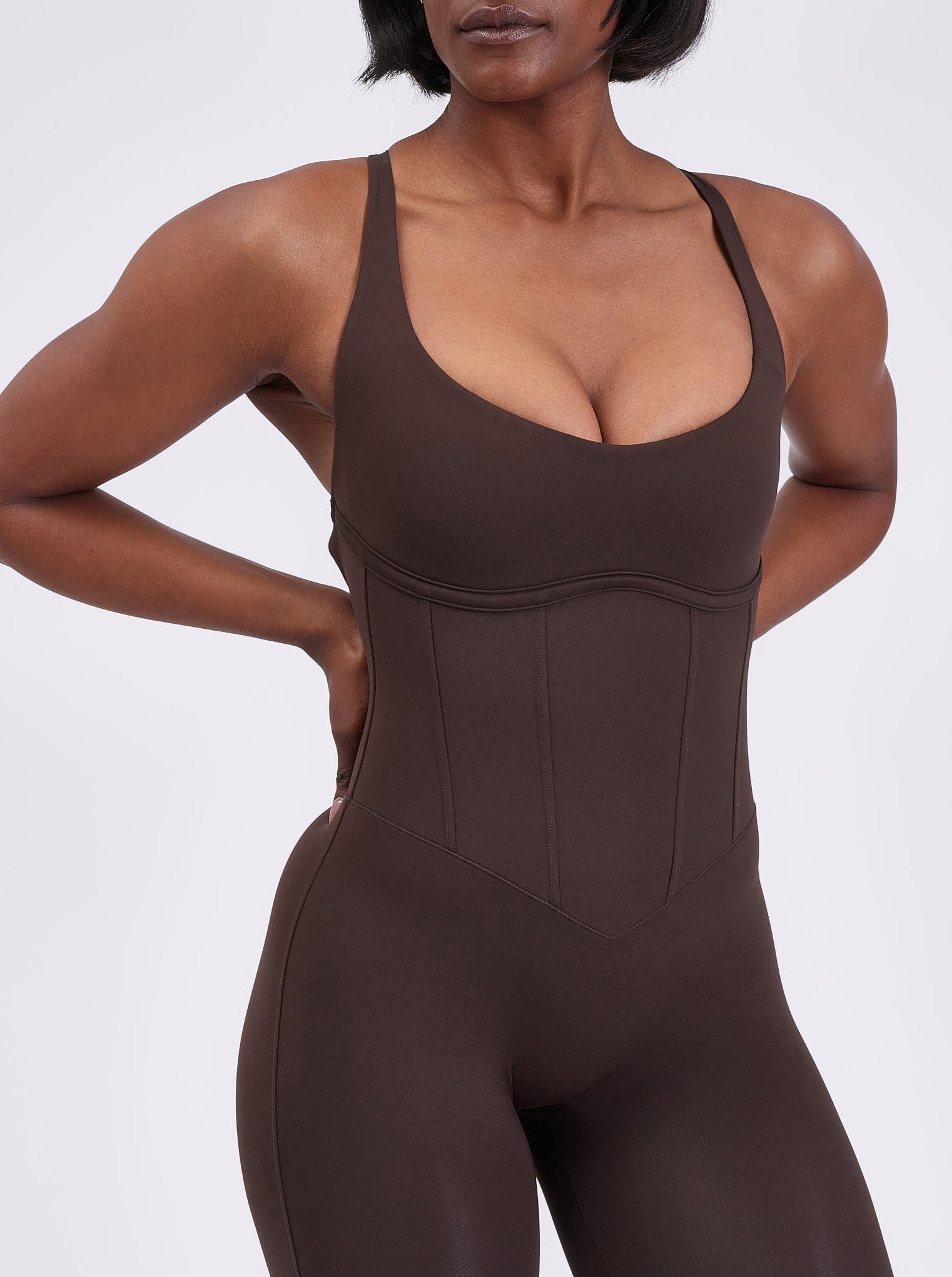 Corset Bodysuit - Cold Brew
