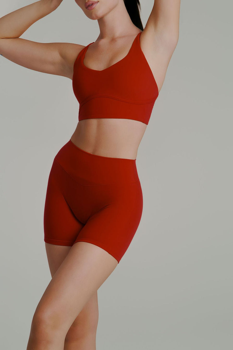 Poshknit Sports Bra - Lipstick Red
