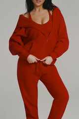 Thumbnail 1 of **PREORDER** Threads Zip Hoodie - Lipstick Red, 1 of 4