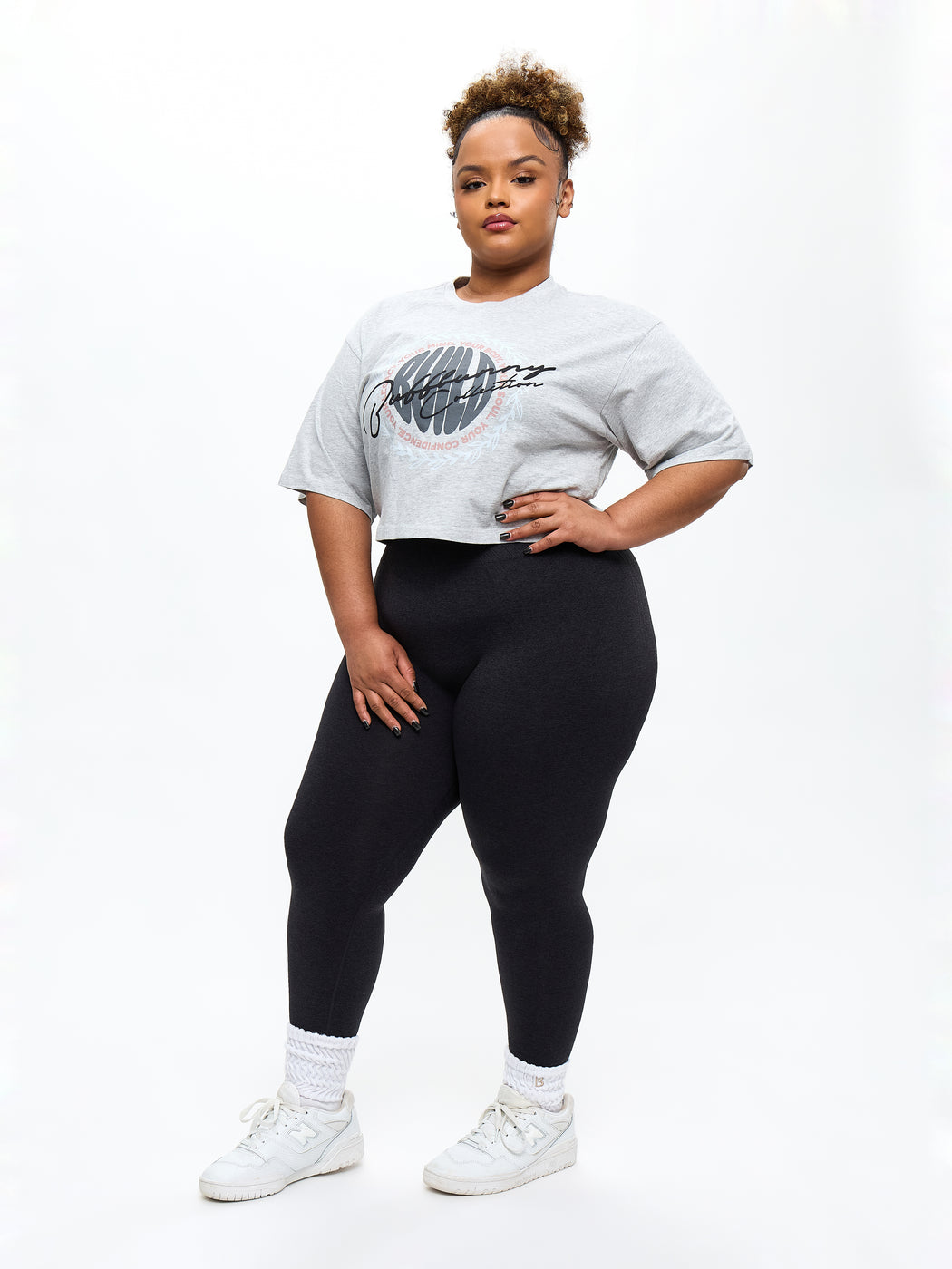 Build Crop Tee - Heather Grey