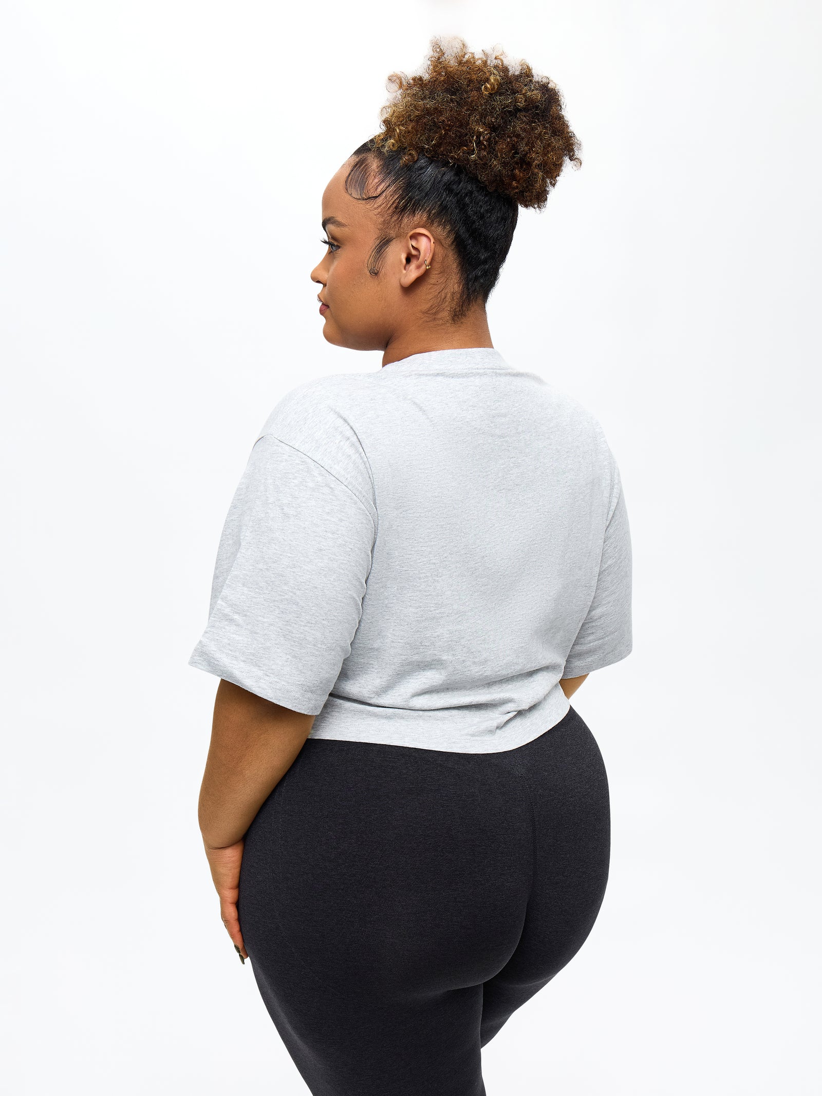 Build Crop Tee - Heather Grey