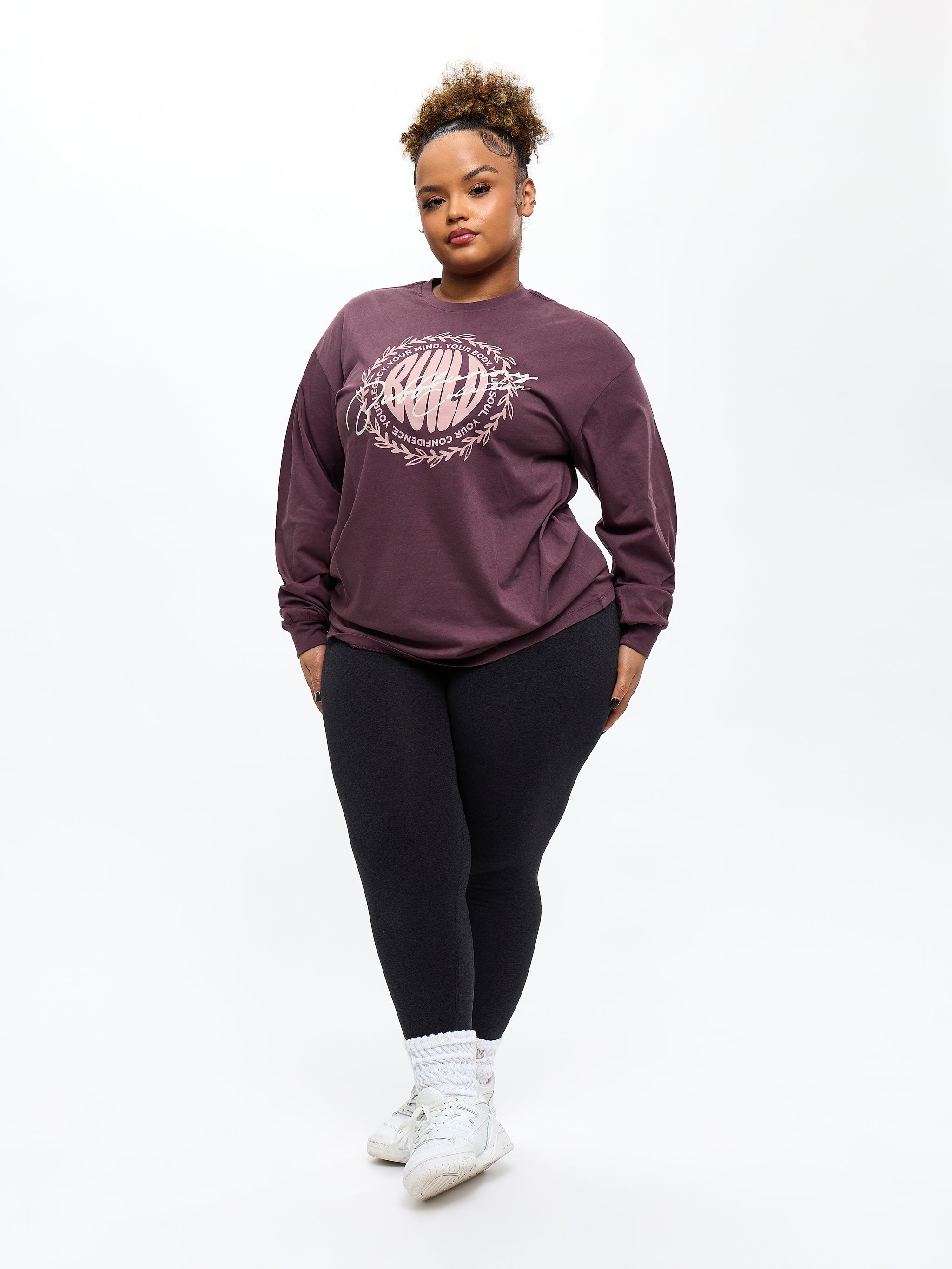Build Long Sleeve Tee - Smoked Cherry