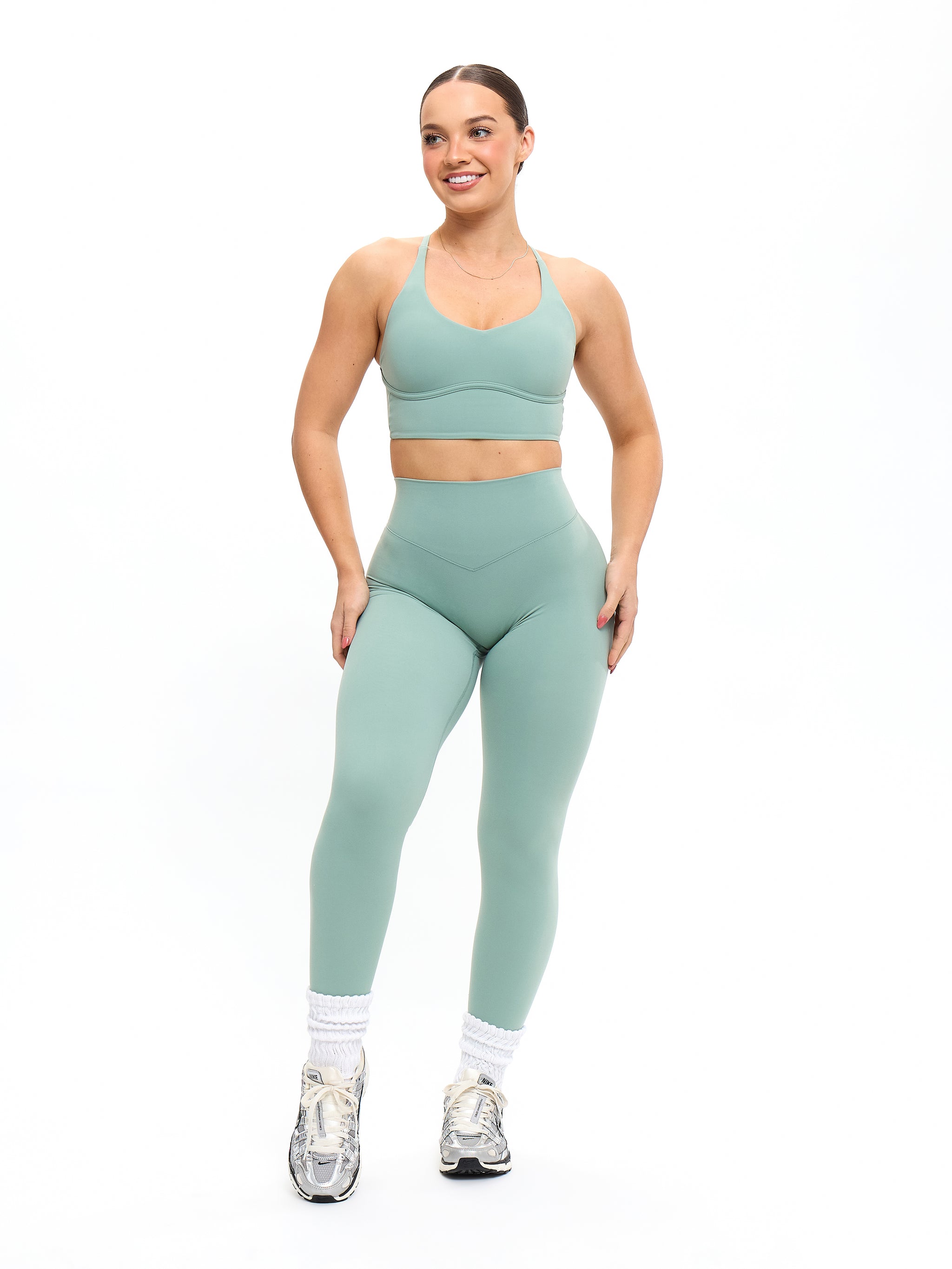 Poshknit V Scrunch Legging - Arctic Moss