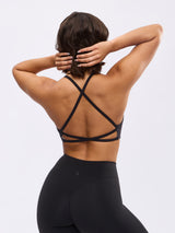 Thumbnail 4 of Girlfriend Reversible Sports Bra - Onyx Black and White, 4 of 11