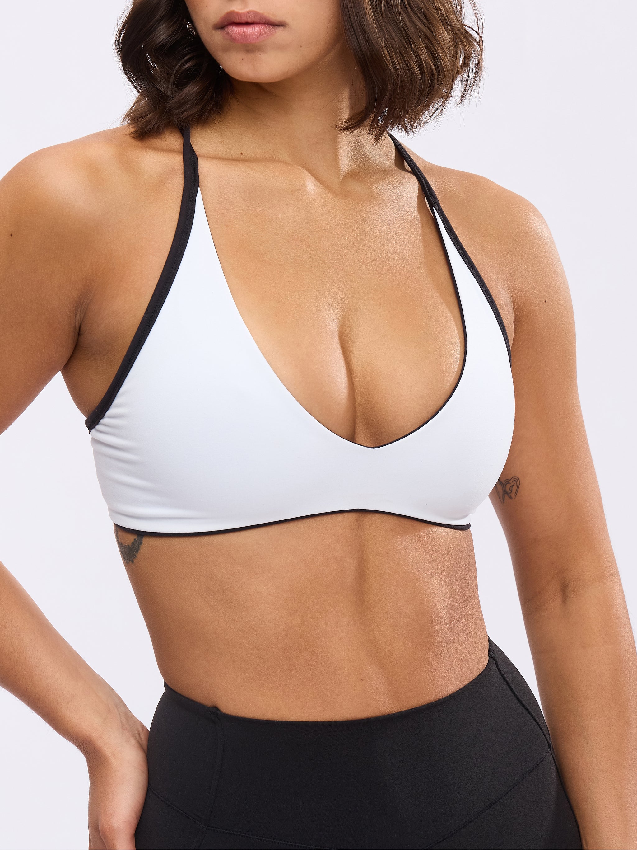 Girlfriend Reversible Sports Bra - Onyx Black and White