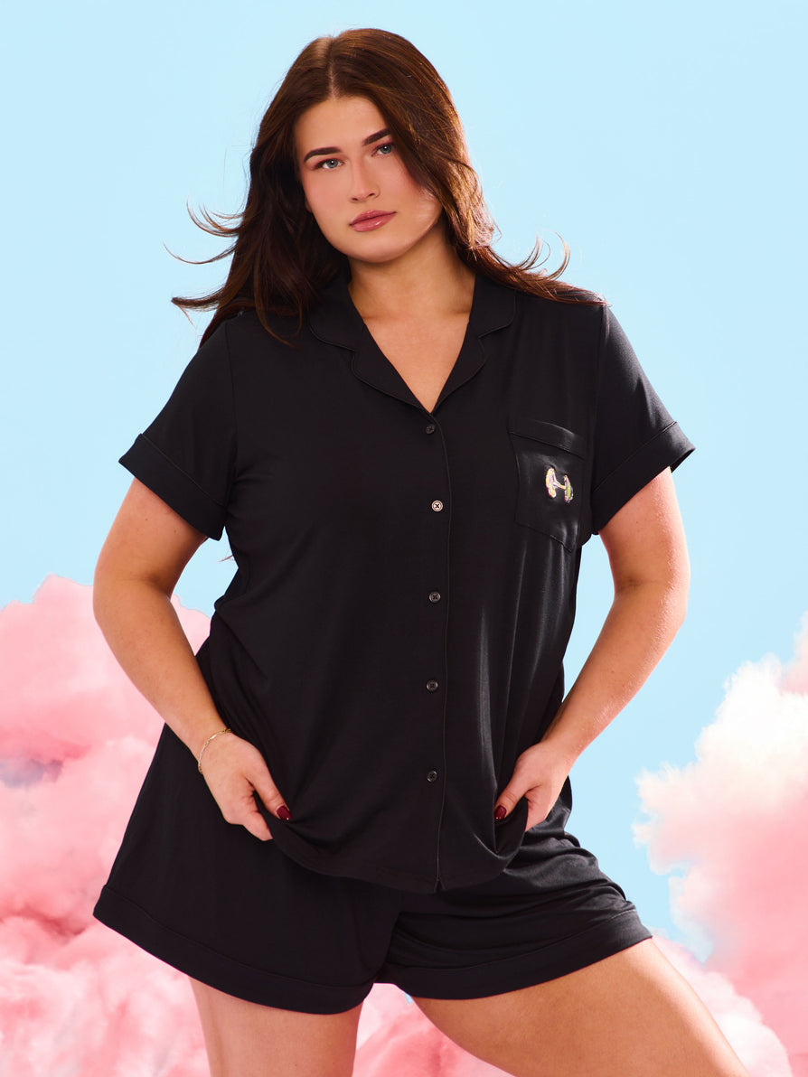 **PREORDER** Pajama Shorts Set - Black