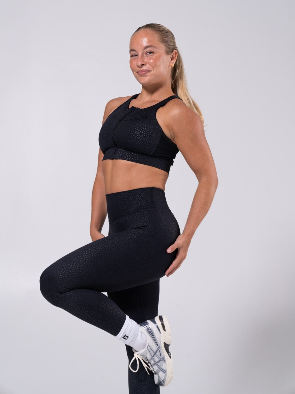 Wicked Zip Sports Bra - Embossed Bossy Print