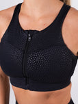 Wicked Zip Sports Bra - Embossed Bossy Print