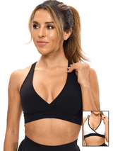 Thumbnail 1 of Reversible RacerBack Sports Bra - Onyx Black and White, 1 of 9