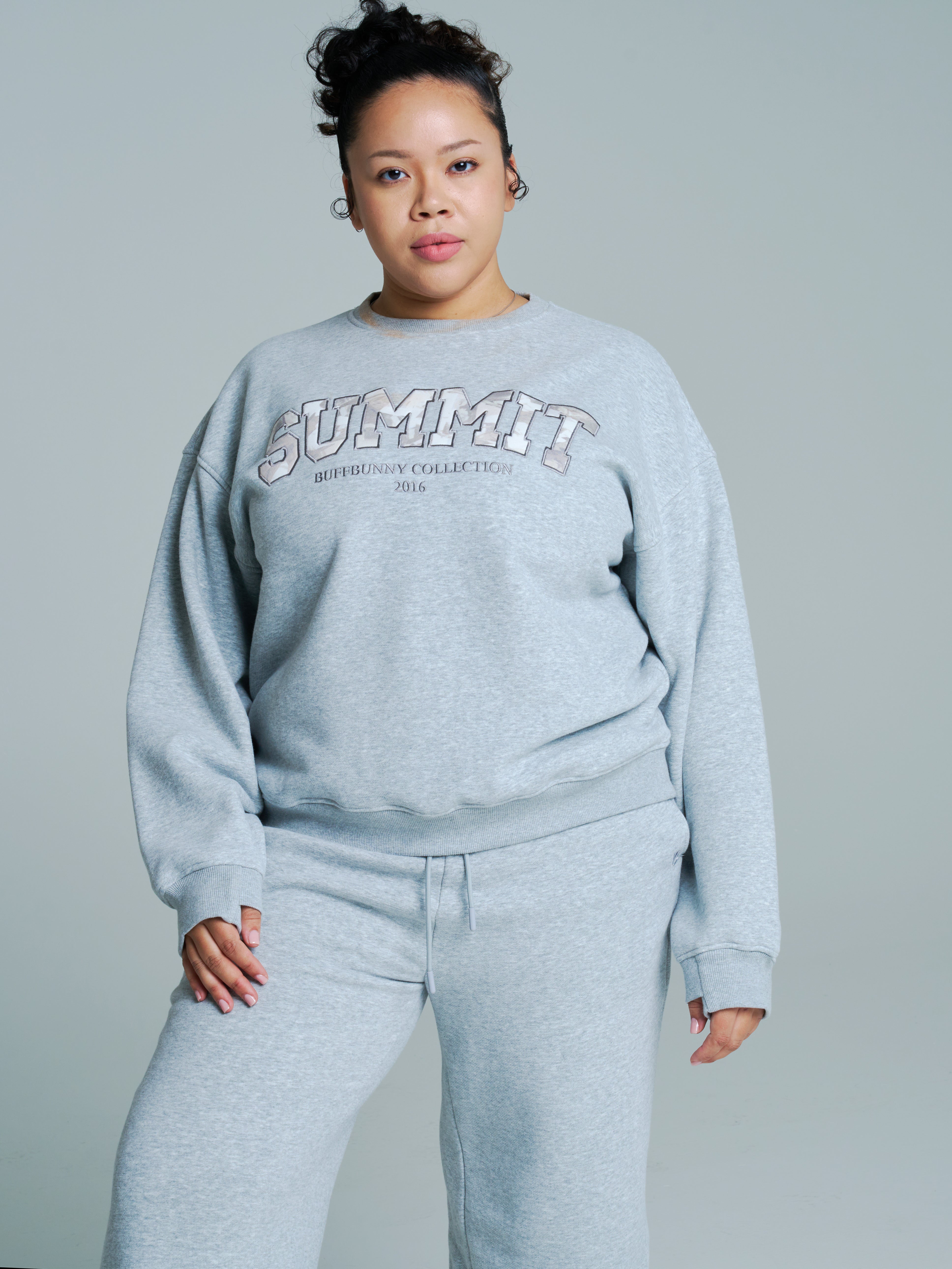 Plush Fleece Crew Pullover - Heather Grey