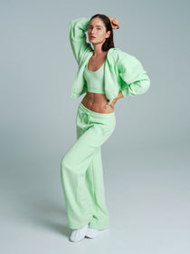Plush Fleece Straight Leg Sweat Pant - Honeydew