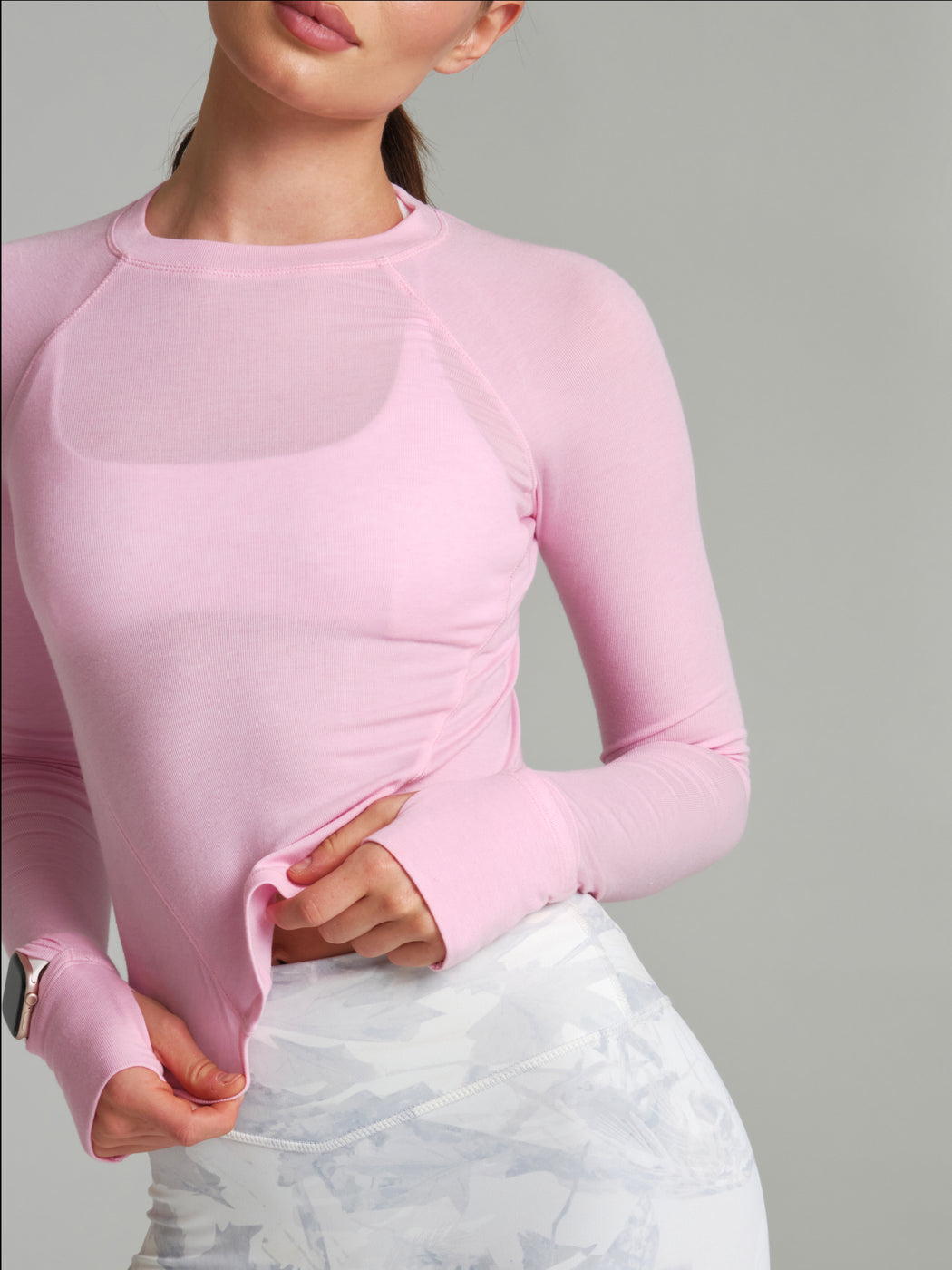 Base Layer Long Sleeve Waist Top - Plastic Pink