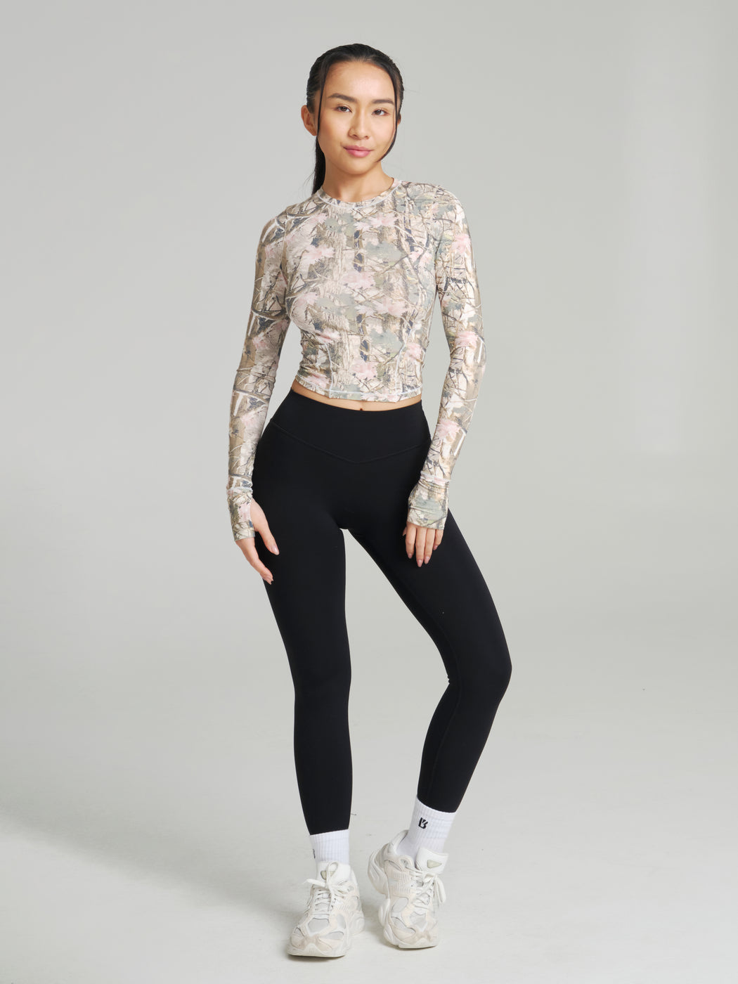 Halo Long Sleeve Baby Tee - Pink Camo