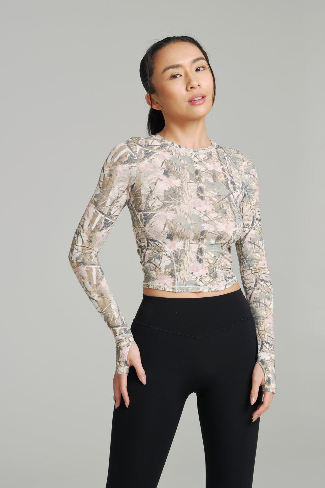 Halo Long Sleeve Baby Tee - Pink Camo