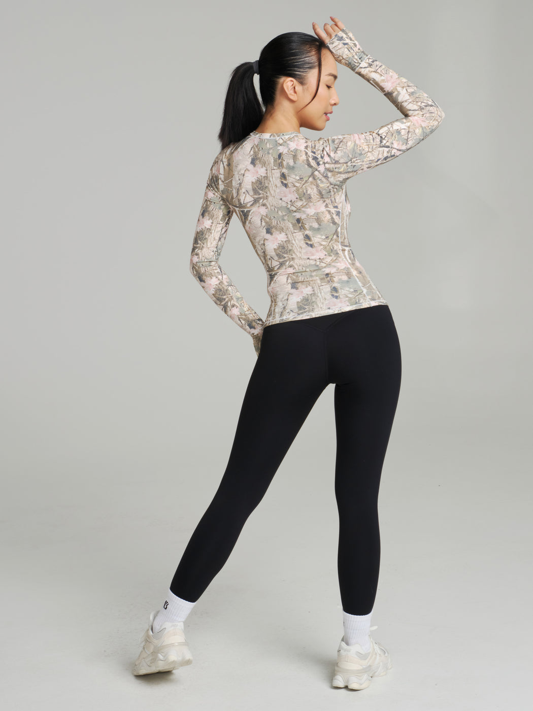 Halo Long Sleeve Hip Tee - Pink Camo