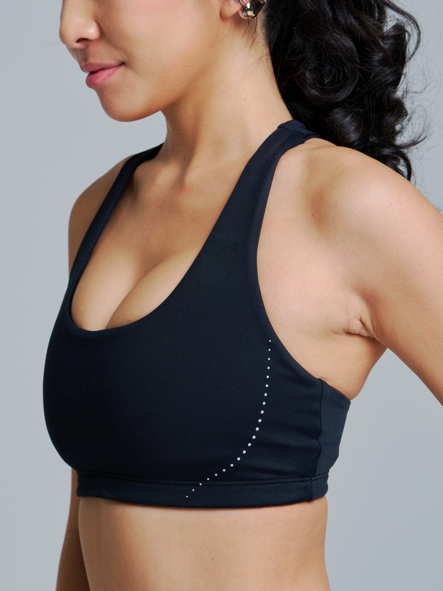 Colorado Fleece Sports Bra - Onyx Black