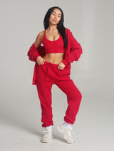 Thumbnail 3 of Threads Zip Hoodie - Lipstick Red, 3 of 6